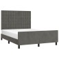 vidaXL Bettgestell mit Kopfteil Dunkelgrau 140x190 cm Samt vidaXL Bettgestell mit Kopfteil Dunkelgrau 140x190 cm Samt