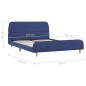 Bettgestell Blau Stoff 140 x 200 cm Bettgestell Blau Stoff 140 x 200 cm