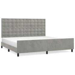 vidaXL Bettgestell mit Kopfteil Hellgrau 200x200 cm Samt