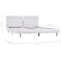 Bettgestell mit LED Weiß Kunstleder 180×200 cm Bettgestell mit LED Weiß Kunstleder 180×200 cm
