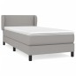 vidaXL Boxspringbett mit Matratze Hellgrau 100x200 cm Stoff vidaXL Boxspringbett mit Matratze Hellgrau 100x200 cm Stoff