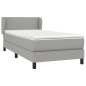 vidaXL Boxspringbett mit Matratze Hellgrau 100x200 cm Stoff vidaXL Boxspringbett mit Matratze Hellgrau 100x200 cm Stoff