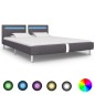 Bettgestell mit LED Grau Kunstleder 180x200 cm Bettgestell mit LED Grau Kunstleder 180x200 cm