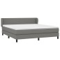 vidaXL Boxspringbett mit Matratze Dunkelgrau 180x200 cm Stoff vidaXL Boxspringbett mit Matratze Dunkelgrau 180x200 cm Stoff