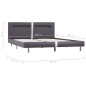 Bettgestell mit LED Grau Kunstleder 180x200 cm Bettgestell mit LED Grau Kunstleder 180x200 cm