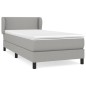 vidaXL Boxspringbett mit Matratze Hellgrau 90x190 cm Stoff vidaXL Boxspringbett mit Matratze Hellgrau 90x190 cm Stoff