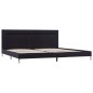 Bettgestell mit LED Schwarz Stoff 180 x 200 cm Bettgestell mit LED Schwarz Stoff 180 x 200 cm