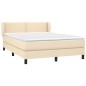 vidaXL Boxspringbett mit Matratze Creme 140x200 cm Stoff vidaXL Boxspringbett mit Matratze Creme 140x200 cm Stoff