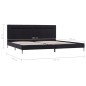 Bettgestell mit LED Schwarz Stoff 180 x 200 cm Bettgestell mit LED Schwarz Stoff 180 x 200 cm