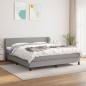vidaXL Boxspringbett mit Matratze Hellgrau 180x200 cm Stoff vidaXL Boxspringbett mit Matratze Hellgrau 180x200 cm Stoff