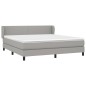 vidaXL Boxspringbett mit Matratze Hellgrau 180x200 cm Stoff vidaXL Boxspringbett mit Matratze Hellgrau 180x200 cm Stoff