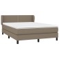 vidaXL Boxspringbett mit Matratze Taupe 140x190 cm Stoff vidaXL Boxspringbett mit Matratze Taupe 140x190 cm Stoff
