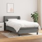 vidaXL Boxspringbett mit Matratze Dunkelgrau 100x200 cm Stoff vidaXL Boxspringbett mit Matratze Dunkelgrau 100x200 cm Stoff