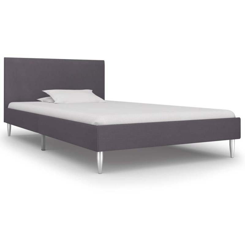 Bettgestell Grau Stoff 90×200 cm Bettgestell Grau Stoff 90×200 cm