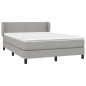 vidaXL Boxspringbett mit Matratze Hellgrau 140x200 cm Stoff vidaXL Boxspringbett mit Matratze Hellgrau 140x200 cm Stoff