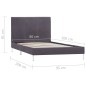 Bettgestell Grau Stoff 90×200 cm Bettgestell Grau Stoff 90×200 cm