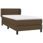 vidaXL Boxspringbett mit Matratze Dunkelbraun 90x200 cm Stoff vidaXL Boxspringbett mit Matratze Dunkelbraun 90x200 cm Stoff