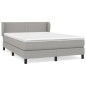 vidaXL Boxspringbett mit Matratze Hellgrau 140x190 cm Stoff vidaXL Boxspringbett mit Matratze Hellgrau 140x190 cm Stoff