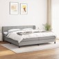 vidaXL Boxspringbett mit Matratze Hellgrau 200x200 cm Stoff vidaXL Boxspringbett mit Matratze Hellgrau 200x200 cm Stoff