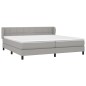 vidaXL Boxspringbett mit Matratze Hellgrau 200x200 cm Stoff vidaXL Boxspringbett mit Matratze Hellgrau 200x200 cm Stoff