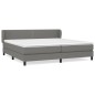 vidaXL Boxspringbett mit Matratze Dunkelgrau 200x200 cm Stoff vidaXL Boxspringbett mit Matratze Dunkelgrau 200x200 cm Stoff