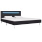 Bettgestell mit LED Schwarz Stoff 140 x 200 cm Bettgestell mit LED Schwarz Stoff 140 x 200 cm