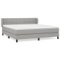 vidaXL Boxspringbett mit Matratze Hellgrau 160x200 cm Stoff vidaXL Boxspringbett mit Matratze Hellgrau 160x200 cm Stoff