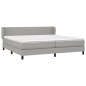 vidaXL Boxspringbett mit Matratze Hellgrau 200x200 cm Stoff vidaXL Boxspringbett mit Matratze Hellgrau 200x200 cm Stoff