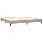 vidaXL Boxspringbett mit Matratze Hellgrau 200x200 cm Stoff vidaXL Boxspringbett mit Matratze Hellgrau 200x200 cm Stoff