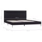 Bettgestell mit LED Schwarz Stoff 140 x 200 cm Bettgestell mit LED Schwarz Stoff 140 x 200 cm
