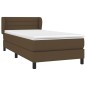 vidaXL Boxspringbett mit Matratze Dunkelbraun 90x190 cm Stoff vidaXL Boxspringbett mit Matratze Dunkelbraun 90x190 cm Stoff