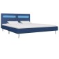 vidaXL Bettgestell mit LED Blau Stoff 160 x 200 cm vidaXL Bettgestell mit LED Blau Stoff 160 x 200 cm