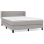 vidaXL Boxspringbett mit Matratze Hellgrau 140x200 cm Stoff vidaXL Boxspringbett mit Matratze Hellgrau 140x200 cm Stoff