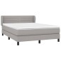 vidaXL Boxspringbett mit Matratze Hellgrau 140x200 cm Stoff vidaXL Boxspringbett mit Matratze Hellgrau 140x200 cm Stoff