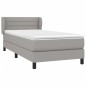 vidaXL Boxspringbett mit Matratze Hellgrau 100x200 cm Stoff vidaXL Boxspringbett mit Matratze Hellgrau 100x200 cm Stoff