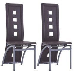 Esszimmerstühle 2 Stk. Braun Kunstleder