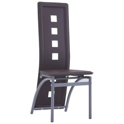 Esszimmerstühle 2 Stk. Braun Kunstleder