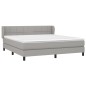 vidaXL Boxspringbett mit Matratze Hellgrau 180x200 cm Stoff vidaXL Boxspringbett mit Matratze Hellgrau 180x200 cm Stoff