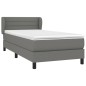 vidaXL Boxspringbett mit Matratze Dunkelgrau 90x200 cm Stoff vidaXL Boxspringbett mit Matratze Dunkelgrau 90x200 cm Stoff