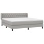 vidaXL Boxspringbett mit Matratze Hellgrau 160x200 cm Stoff vidaXL Boxspringbett mit Matratze Hellgrau 160x200 cm Stoff