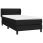 vidaXL Boxspringbett mit Matratze Schwarz 90x190 cm Stoff vidaXL Boxspringbett mit Matratze Schwarz 90x190 cm Stoff