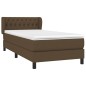 vidaXL Boxspringbett mit Matratze Dunkelbraun 90x190 cm Stoff vidaXL Boxspringbett mit Matratze Dunkelbraun 90x190 cm Stoff