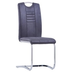 vidaXL Freischwinger 4 Stk. Grau Wildleder-Optik