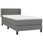 vidaXL Boxspringbett mit Matratze Dunkelgrau 100x200 cm Stoff vidaXL Boxspringbett mit Matratze Dunkelgrau 100x200 cm Stoff