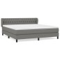 vidaXL Boxspringbett mit Matratze Dunkelgrau 180x200 cm Stoff vidaXL Boxspringbett mit Matratze Dunkelgrau 180x200 cm Stoff