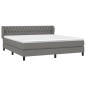 vidaXL Boxspringbett mit Matratze Dunkelgrau 180x200 cm Stoff vidaXL Boxspringbett mit Matratze Dunkelgrau 180x200 cm Stoff