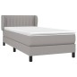 vidaXL Boxspringbett mit Matratze Hellgrau 100x200 cm Stoff vidaXL Boxspringbett mit Matratze Hellgrau 100x200 cm Stoff
