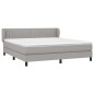 vidaXL Boxspringbett mit Matratze Hellgrau 180x200 cm Stoff vidaXL Boxspringbett mit Matratze Hellgrau 180x200 cm Stoff