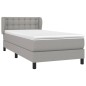 vidaXL Boxspringbett mit Matratze Hellgrau 90x200 cm Stoff vidaXL Boxspringbett mit Matratze Hellgrau 90x200 cm Stoff