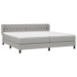 vidaXL Boxspringbett mit Matratze Hellgrau 200x200 cm Stoff vidaXL Boxspringbett mit Matratze Hellgrau 200x200 cm Stoff
